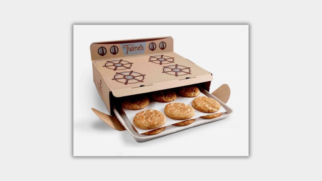 Ide packaing makanan unik: box dengan desain mirip oven