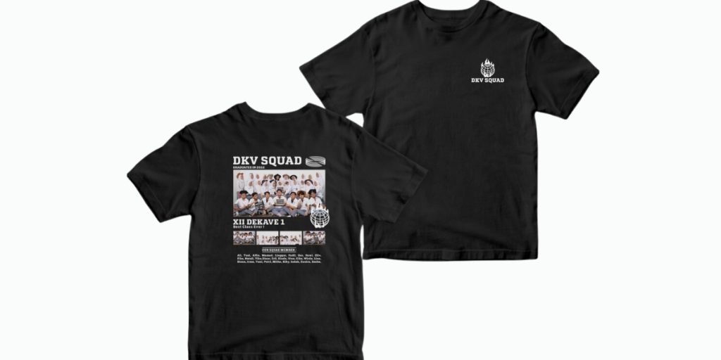 contoh kaos angkatan warna hitam